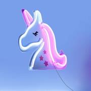 JUST LIGHT. LED-vägglampa Neon Unicorn, USB