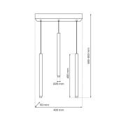 Eko-Light Hänglampa Monza, svart/guld, 3 lampor
