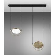 Sil-Lux LED-hänglampa Giotto, 2 lampor, separat, guld