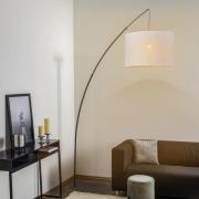 TK Lighting Golvlampa Moby White med tygskärm