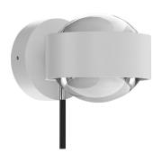 Top Light Puk Mini Wall+ LED, klara linser, vit matt/krom