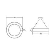 BRUMBERG Biro Circle Ring5 Ø 45 cm upp/ned DALI CCT, svart