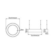 BRUMBERG Biro Circle Ring10 direkt 60cm på/av svart 4000K