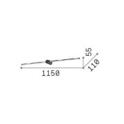 Ideallux Ideal Lux LED-vägglampa Filo, vit, bredd 115 cm, metall