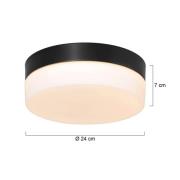 Steinhauer LED-taklampa Ikaro svart, Ø 24 cm, metall, plast