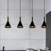 Lucide Gipsy pendellampa. svart, gips, 120 cm, 4 lampor