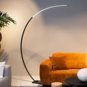 Lucide Curve båglampa, svart, marmor, 192 cm, dimbar