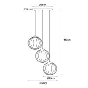 Lucide Monsaraz pendellampa, Ø 35 cm, bärnsten/grön, glas, E27