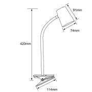 Brilliant LED-klämma bordslampa Adda vit 3-stegs dimbar