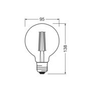 OSRAM LED Vintage 1906, G95, E27, 6,5 W, guld, 2 400 K, dim.