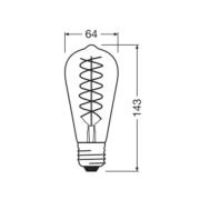 OSRAM LED Vintage 1906 Edison, guld, E27, 8,8 W, 824, dim.