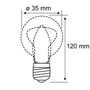 Paulmann LED-lampa med böjd topp E14 4,8W glödtråd 2.700K klar