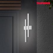 Telefunken LED-utomhusvägglampa Graz indirekt 2 lampor silver