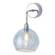 EBB & FLOW Rowan vägglampa silver skärm topasblå