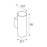 SLV Asto Tube vägglampa, GU10, up/down, svart