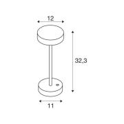 SLV LED laddningsbar lampa Vinolina, svart, CCT, aluminium, höjd 32,3 ...