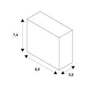 SLV-adapter, 1-fas skena, vit, plast