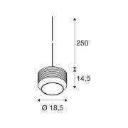 SLV Pantilo Rope 19 hänglampa, svart/grå/silver glas Ø 19 cm