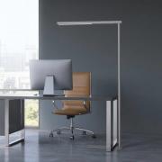 LED-golvlampa till kontor MAULjet, silverfärgad, höjd 195 cm