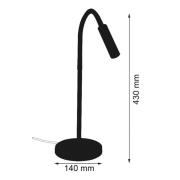 Busch LED-bordslampa Rocco, nickel matt flexarm svart