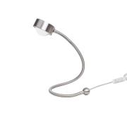 LightMe bordslampa Powerlens Snake, titanfärgad, flexibel arm