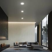 Briloner Plat LED-inbyggnadsspot, vit, Ø 10 cm, 4.000K