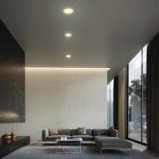 Briloner Plat LED-inbyggnadsspot, vit, Ø 10 cm, 3.000K