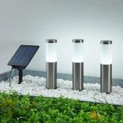 Lindby Lexiane LED-solcellslampor, 3-pack, stål