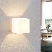 Lindby Nanda vägglampa i glas, kantig
