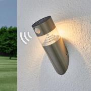 Lindby Solar-LED-vägglampa Kalypso, sned design, sensor