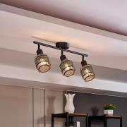 Lindby Eudoria spotlight 3 lampor svart/guld