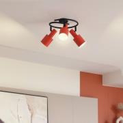 Lindby takspotlight Ovelia, orange/svart, 3 lampor, E27