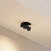 Lindby LED-inbyggnadslampa Eldrin, svart, ljuspunkter, 13,1 cm