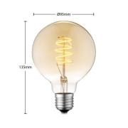 Lucande LED-lampa E27 G95 4W 2700K bärnsten