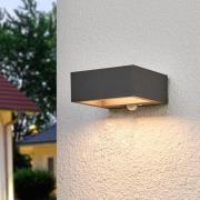 Lucande LED-solcellslampa Mahra, antracit, metall, sensor