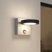 Lucande LED-utomhusvägglampa Belna, betong, sensor, IP54