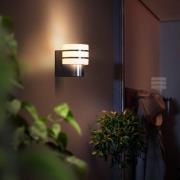 Philips Hue LED-utomhusvägglampa Tuar, rostfritt