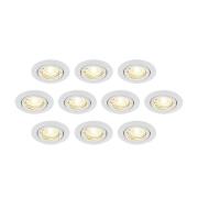 ELC Dakarra inbyggnadslampa 10-set vridbar, vit