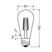 OSRAM LED-filamentlampa E27 3,8W Filament 4 000K