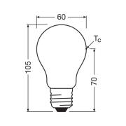 OSRAM traditionell LED-lampa E27 2,2W matt 4 000K 470lm 2 st