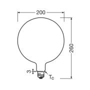 OSRAM LED Vintage 1906 Big Globe E27 7,3W 2700K matt dimbar