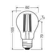 OSRAM traditionell glödlampa E27 5W filament 4.000K 1055lm 2-pack