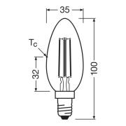 OSRAM LED-filamentlampa E14 3,8W 4000K 806lm