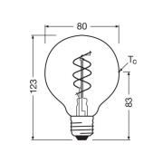 OSRAM LED Vintage G80 E27 8W 922 Spiral Filament guld dimbar