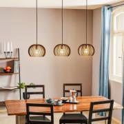 TEMAR LIGHTING Pendellampa Larus i svart stål, 3 lampor