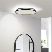 Lindby LED-taklampa Glane svart/vit plast IP44