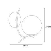 Alfa Sentia vägglampa, krom / rökgrå, glas, Ø 15 cm