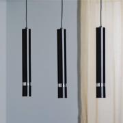 Luminex Pendellampa Rondo svart/krom 3 lampor lång