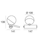 Linea Light Rossini LED-bordslampa, vit, aluminium, PMMA, dimmer