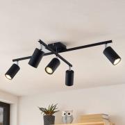 Lindby taklampa Joffrey, 78 cm, svart, 5 lampor, GU10